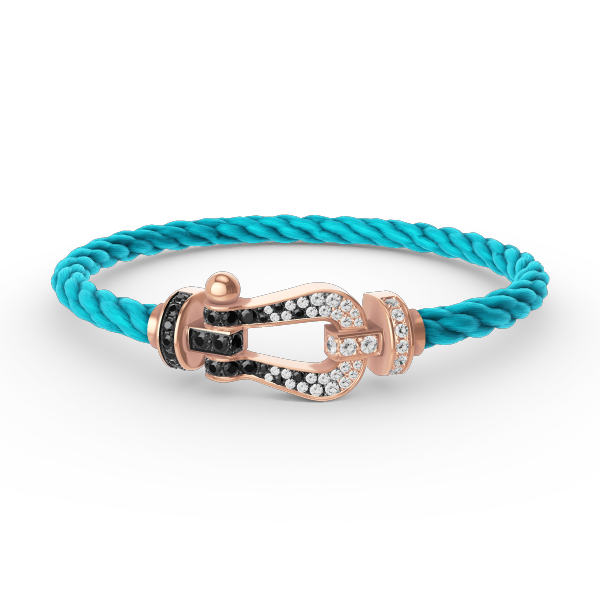 [Aurelle Style]FORCE LARGE HORSESHOE BLACK WHITE DIAMOND BRACELET ROSE GOLD