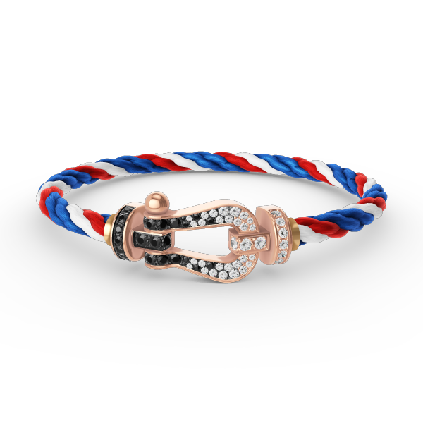 [Aurelle Style]FORCE LARGE HORSESHOE BLACK WHITE DIAMOND BRACELET ROSE GOLD