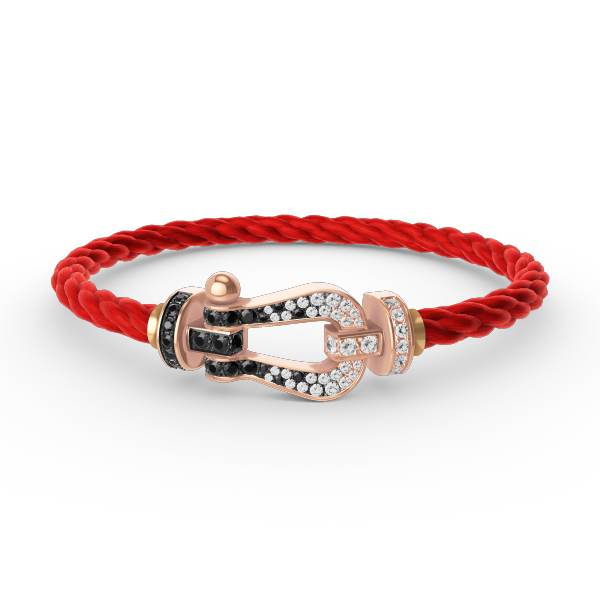 [Aurelle Style]FORCE LARGE HORSESHOE BLACK WHITE DIAMOND BRACELET ROSE GOLD