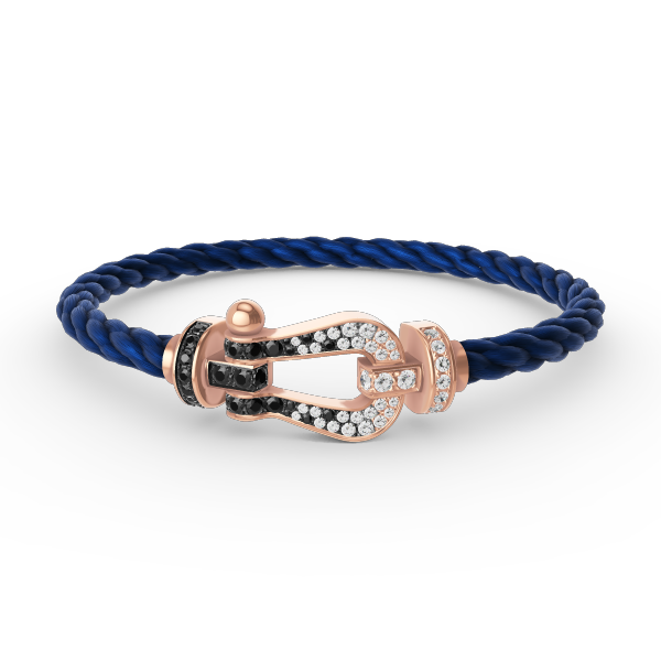 [Aurelle Style]FORCE LARGE HORSESHOE BLACK WHITE DIAMOND BRACELET ROSE GOLD