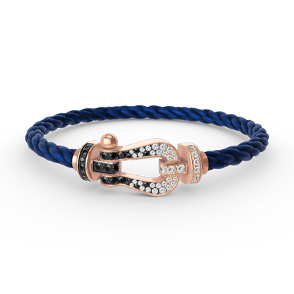 [Aurelle Style]FORCE LARGE HORSESHOE BLACK WHITE DIAMOND BRACELET ROSE GOLD