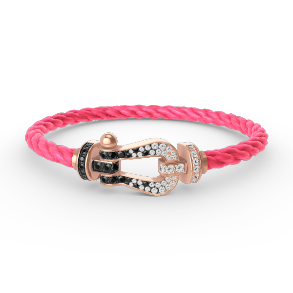 [Aurelle Style]FORCE LARGE HORSESHOE BLACK WHITE DIAMOND BRACELET ROSE GOLD