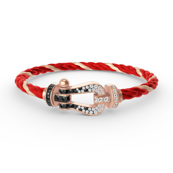 [Aurelle Style]FORCE LARGE HORSESHOE BLACK WHITE DIAMOND BRACELET ROSE GOLD