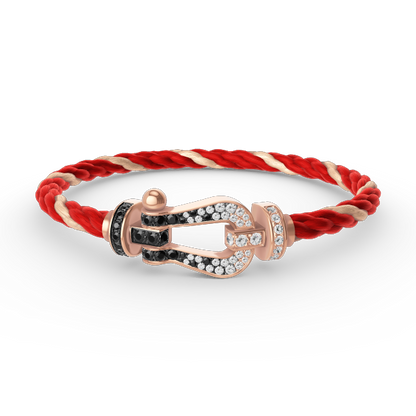[Aurelle Style]FORCE LARGE HORSESHOE BLACK WHITE DIAMOND BRACELET ROSE GOLD
