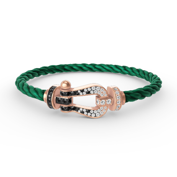 [Aurelle Style]FORCE LARGE HORSESHOE BLACK WHITE DIAMOND BRACELET ROSE GOLD
