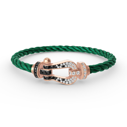 [Aurelle Style]FORCE LARGE HORSESHOE BLACK WHITE DIAMOND BRACELET ROSE GOLD