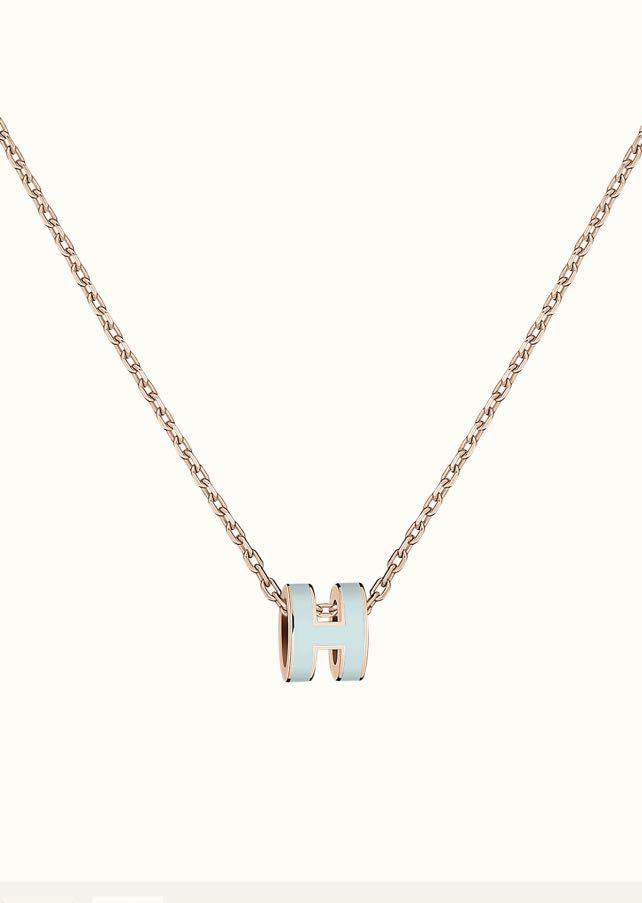 [Aurelle Style]POP H LIGHT BLUE NECKLACE