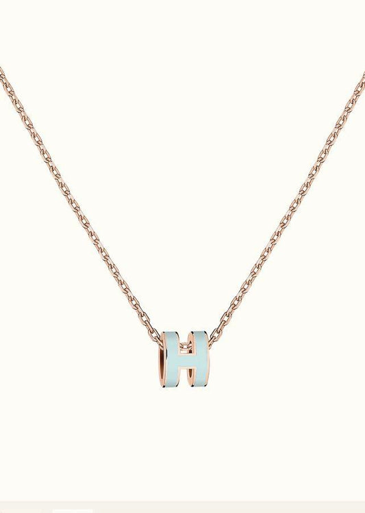 [Aurelle Style]POP H LIGHT BLUE NECKLACE
