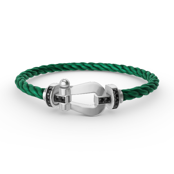 [Aurelle Style]FORCE LARGE HORSESHOE BLACK DIAMOND BRACELET SILVER