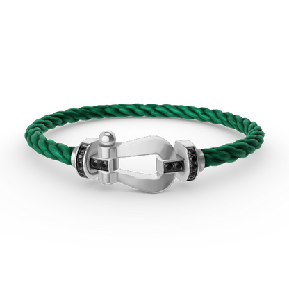 [Aurelle Style]FORCE LARGE HORSESHOE BLACK DIAMOND BRACELET SILVER