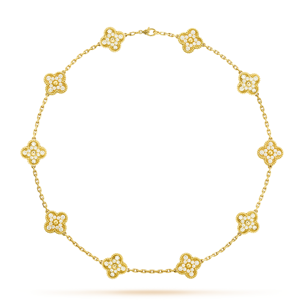 [Aurelle Style]CLOVER 10 MOTIFS DIAMOND NECKLACE