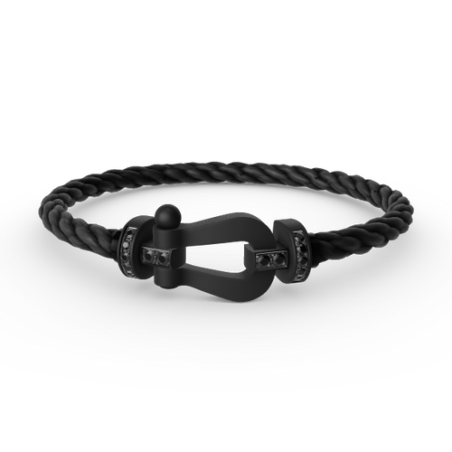 [Aurelle Style]FORCE LARGE SERIES HORSESHOE BLACK SAMURAI BRACELET