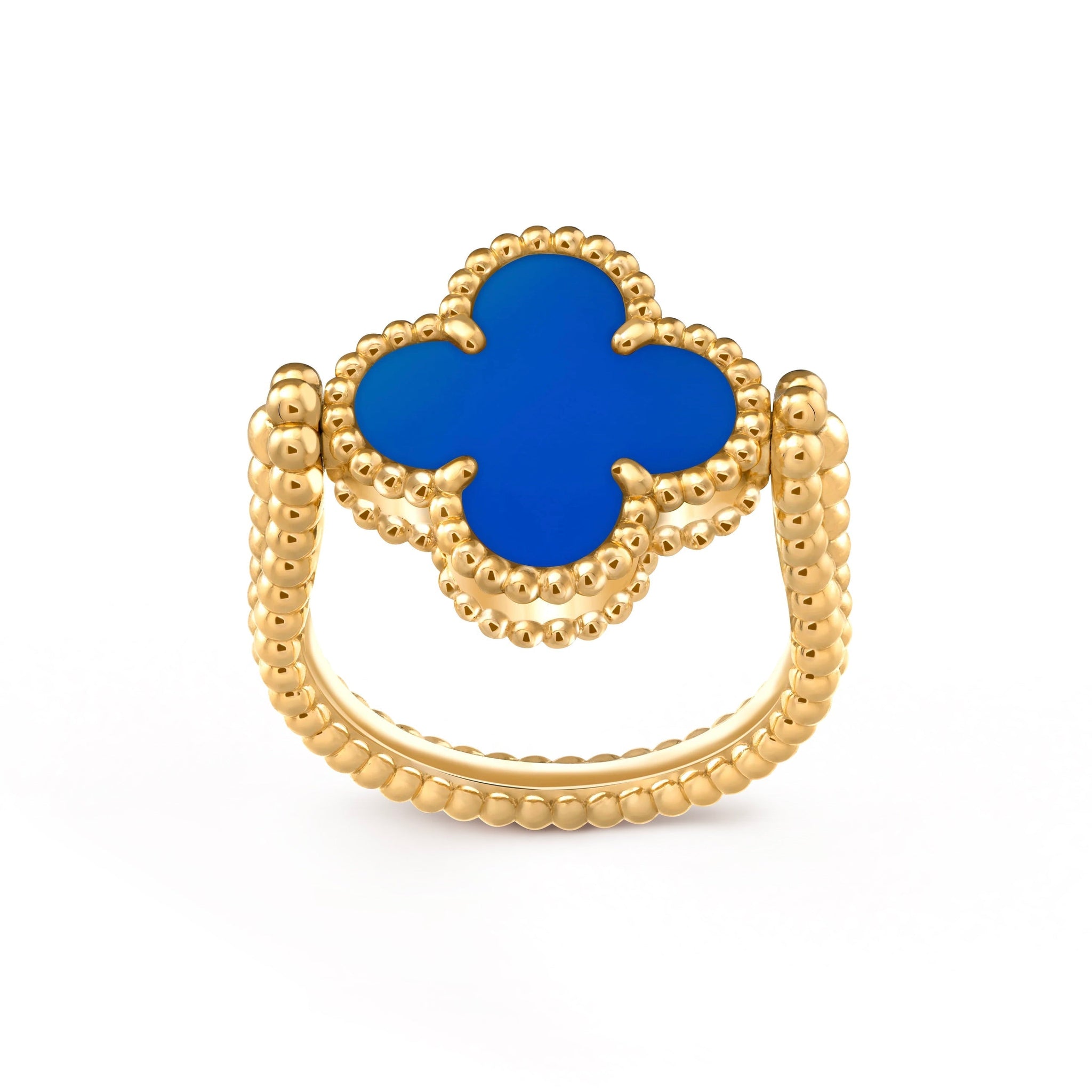 [Aurelle Style]CLOVER RIVERSIBLE BLUE AGATE RING