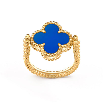 [Aurelle Style]CLOVER RIVERSIBLE BLUE AGATE RING