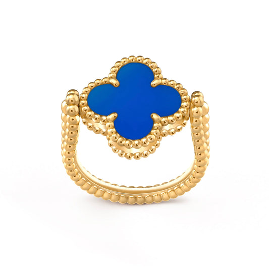 [Aurelle Style]CLOVER RIVERSIBLE BLUE AGATE RING