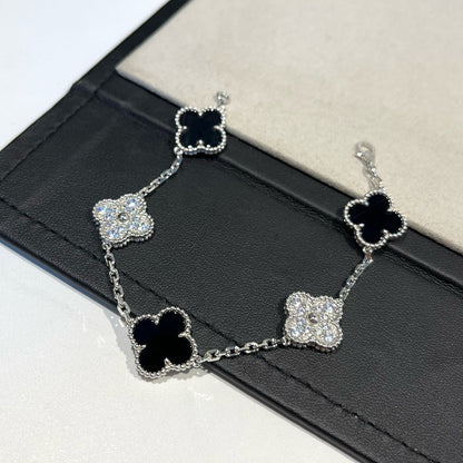 [Aurelle Style] CLOVER 5 MOTIF ONYXS BRACELET COLLECTION