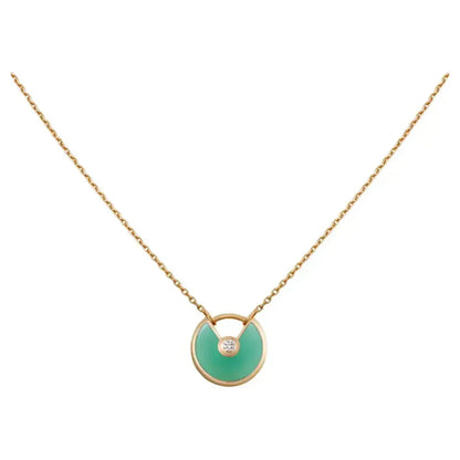 [Aurelle Style]AMULETTE GOLD MALACHITE NECKLACE