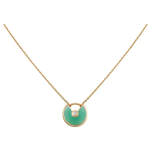 [Aurelle Style]AMULETTE GOLD MALACHITE NECKLACE