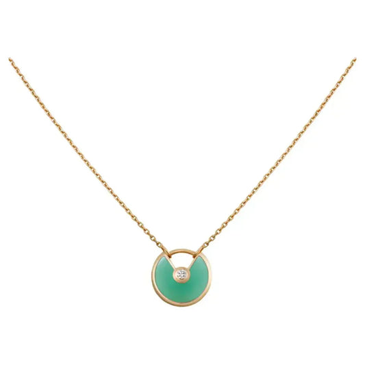 [Aurelle Style]AMULETTE GOLD MALACHITE NECKLACE