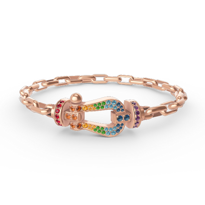 [Aurelle Style]FORCE LARGE HORSESHOE CLASP  METAL BRACELET