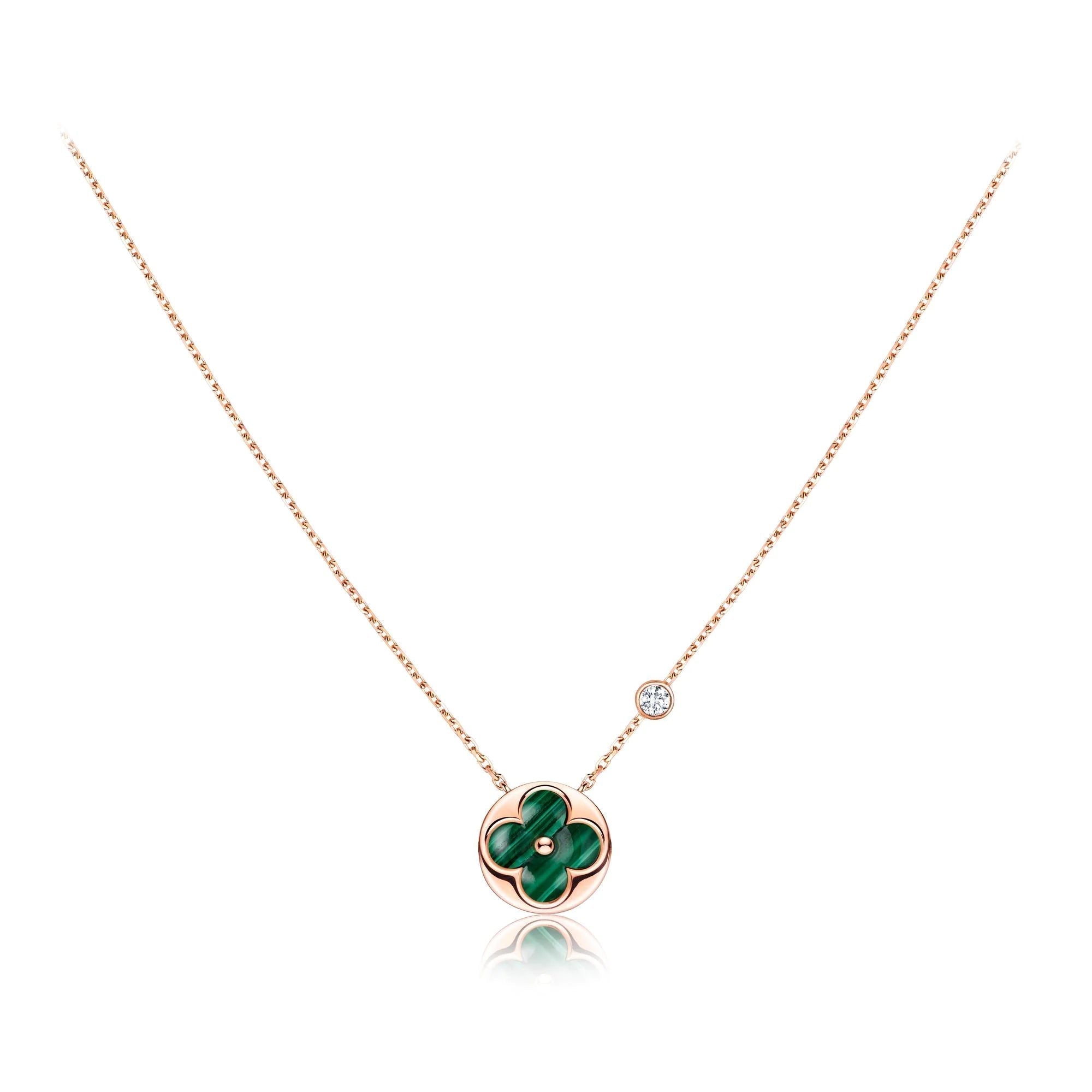 [Aurelle Style]SUN PEDANT PINK GOLD 1 DIAMOND NECKLACE