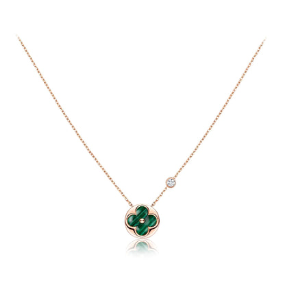 [Aurelle Style]SUN PEDANT PINK GOLD 1 DIAMOND NECKLACE