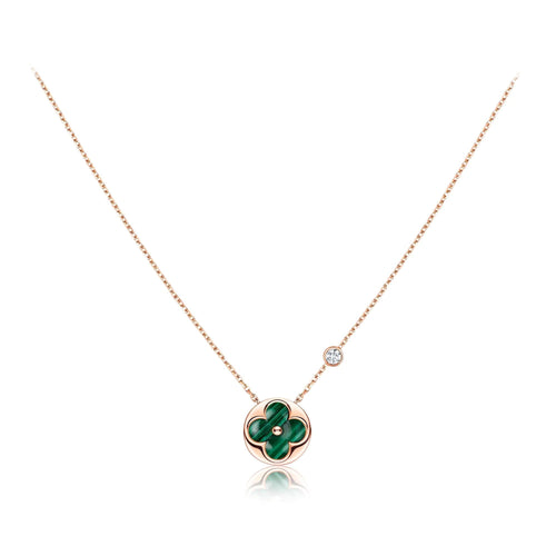[Aurelle Style]SUN PEDANT PINK GOLD 1 DIAMOND NECKLACE