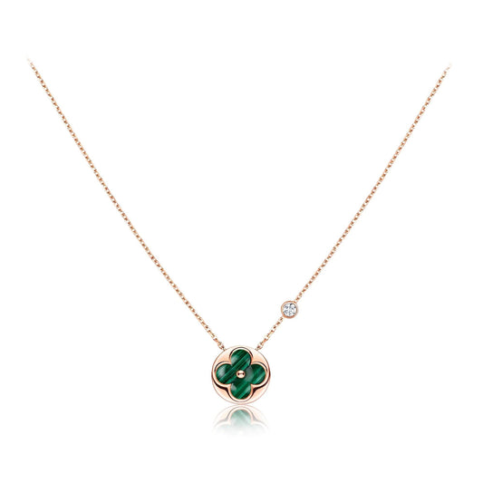 [Aurelle Style]SUN PEDANT PINK GOLD 1 DIAMOND NECKLACE