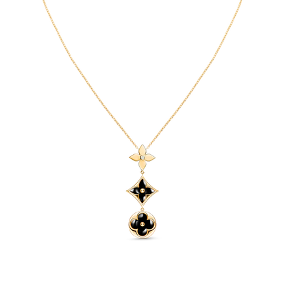 [Aurelle Style]STAR AND SUN ONYX PINK GOLD NECKLACE