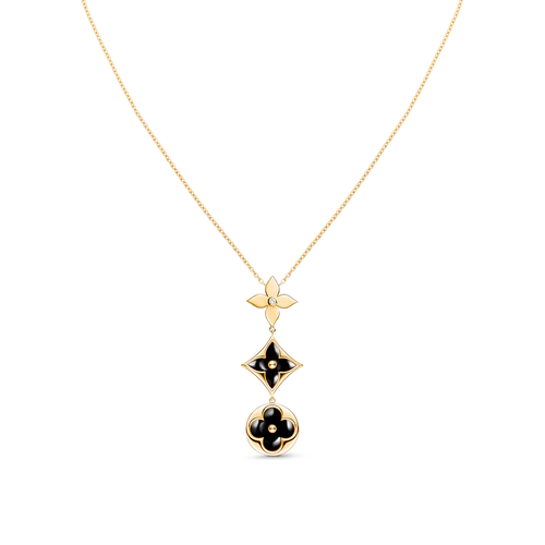 [Aurelle Style]STAR AND SUN ONYX PINK GOLD NECKLACE