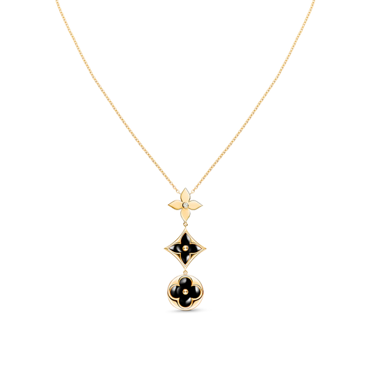 [Aurelle Style]STAR AND SUN ONYX PINK GOLD NECKLACE