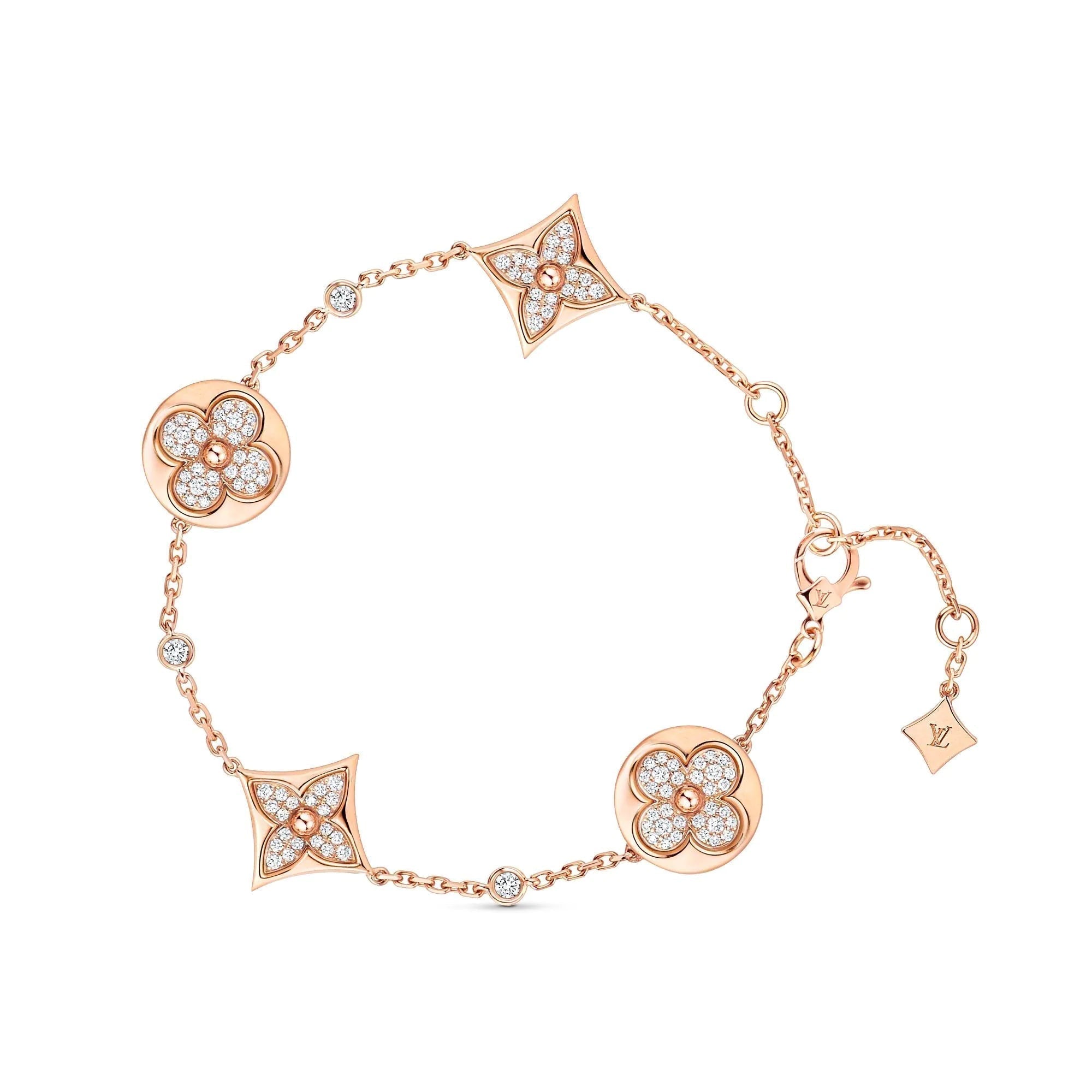 [Aurelle Style]STAR AND SUN 4 MOTIFS GOLD DIAMONDS BRACELET