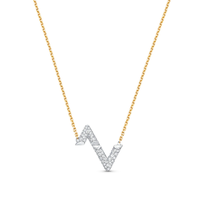 [Aurelle Style]VOLT SILVER DIAMOND PEDANT NECKLACE