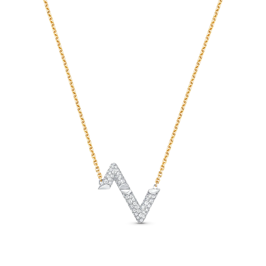 [Aurelle Style]VOLT SILVER DIAMOND PEDANT NECKLACE