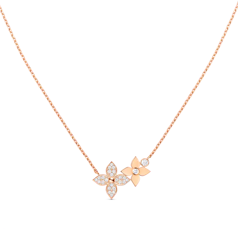 [Aurelle Style]STAR BLOSSOM NECKLACE PINK GOLD DIAMONDS