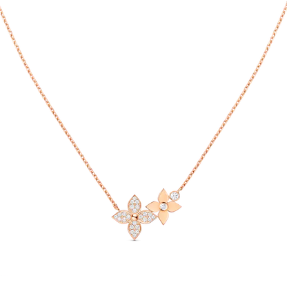 [Aurelle Style]STAR BLOSSOM NECKLACE PINK GOLD DIAMONDS