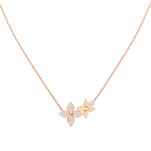 [Aurelle Style]STAR BLOSSOM NECKLACE PINK GOLD DIAMONDS
