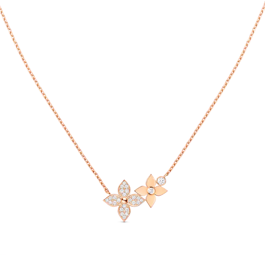 [Aurelle Style]STAR BLOSSOM NECKLACE PINK GOLD DIAMONDS