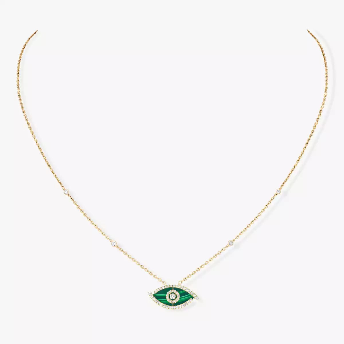 [Aurelle Style]Lucky Eye Diamond Necklace in Rose Gold and Turquoise