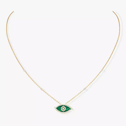 [Aurelle Style]Lucky Eye Diamond Necklace in Rose Gold and Turquoise