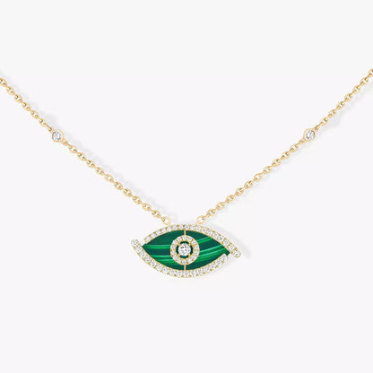 [Aurelle Style]Lucky Eye Diamond Necklace in Rose Gold and Turquoise