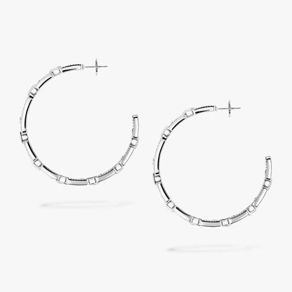 [Aurelle Style]Move Link Diamond Hoop Earrings