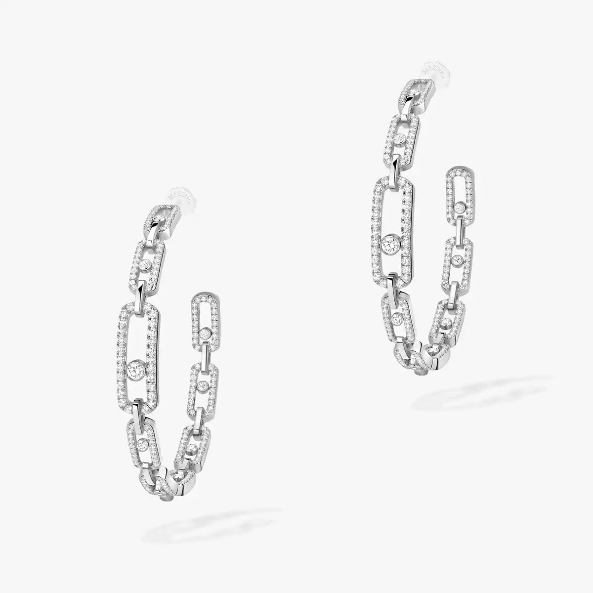 [Aurelle Style]Move Link Diamond Hoop Earrings