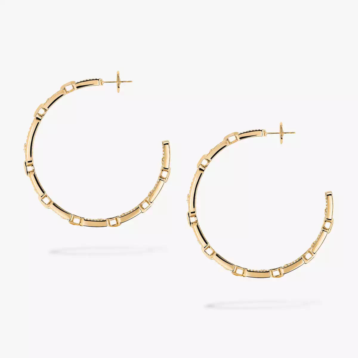 [Aurelle Style]Move Link Diamond Hoop Earrings
