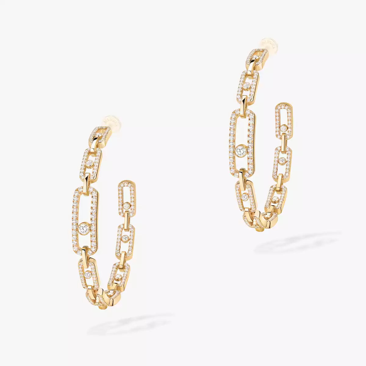 [Aurelle Style]Move Link Diamond Hoop Earrings