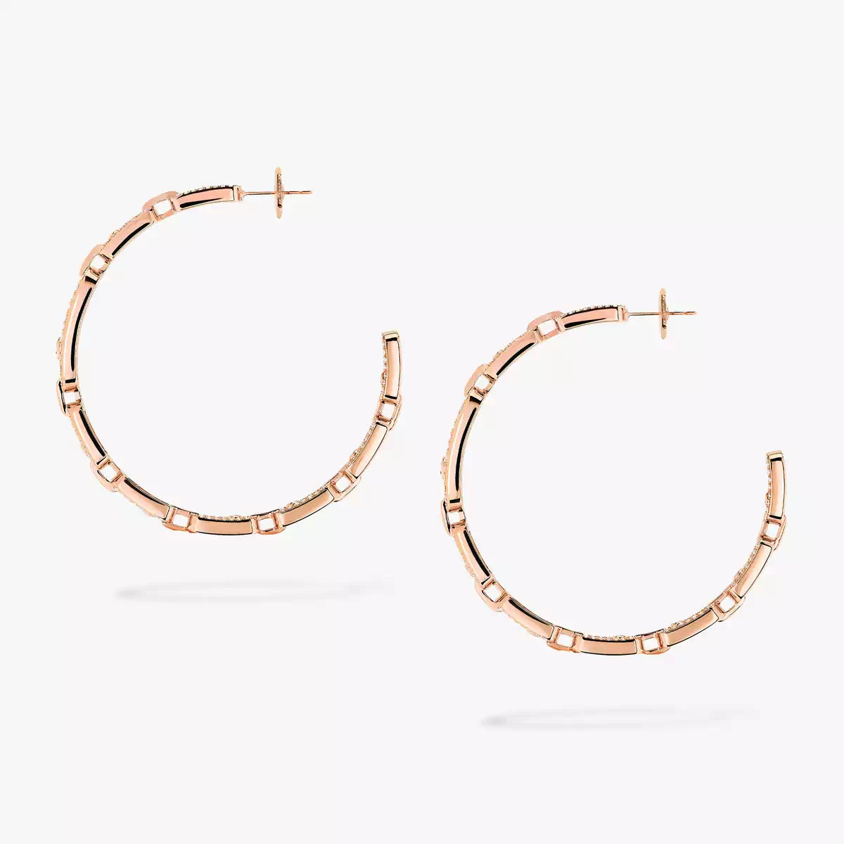 [Aurelle Style]Move Link Diamond Hoop Earrings