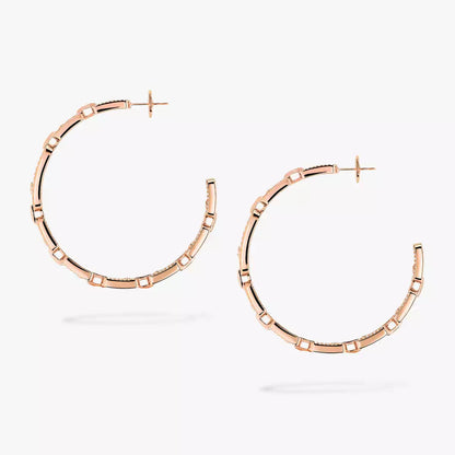 [Aurelle Style]Move Link Diamond Hoop Earrings