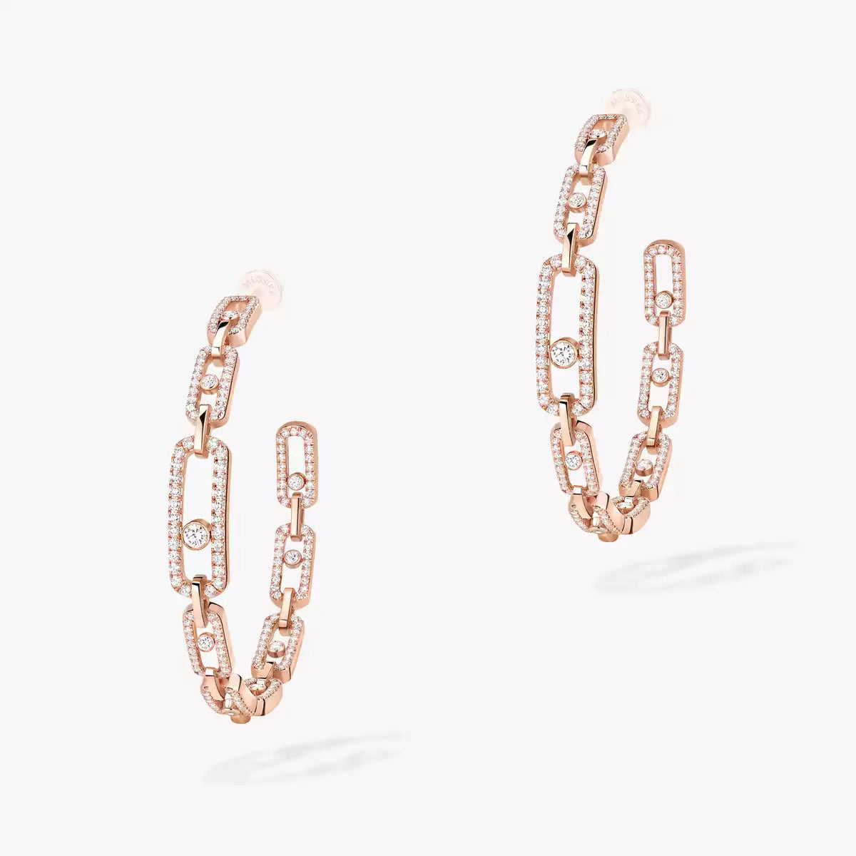 [Aurelle Style]Move Link Diamond Hoop Earrings