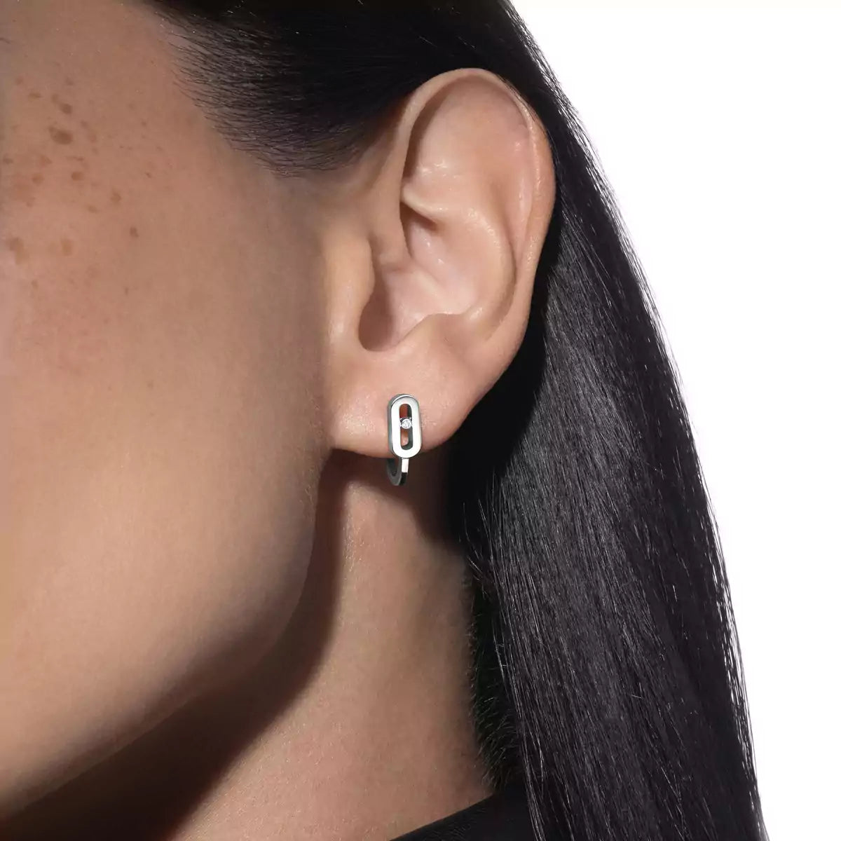 [Aurelle Style]Diamond Mini Hoop Earrings Move Classique