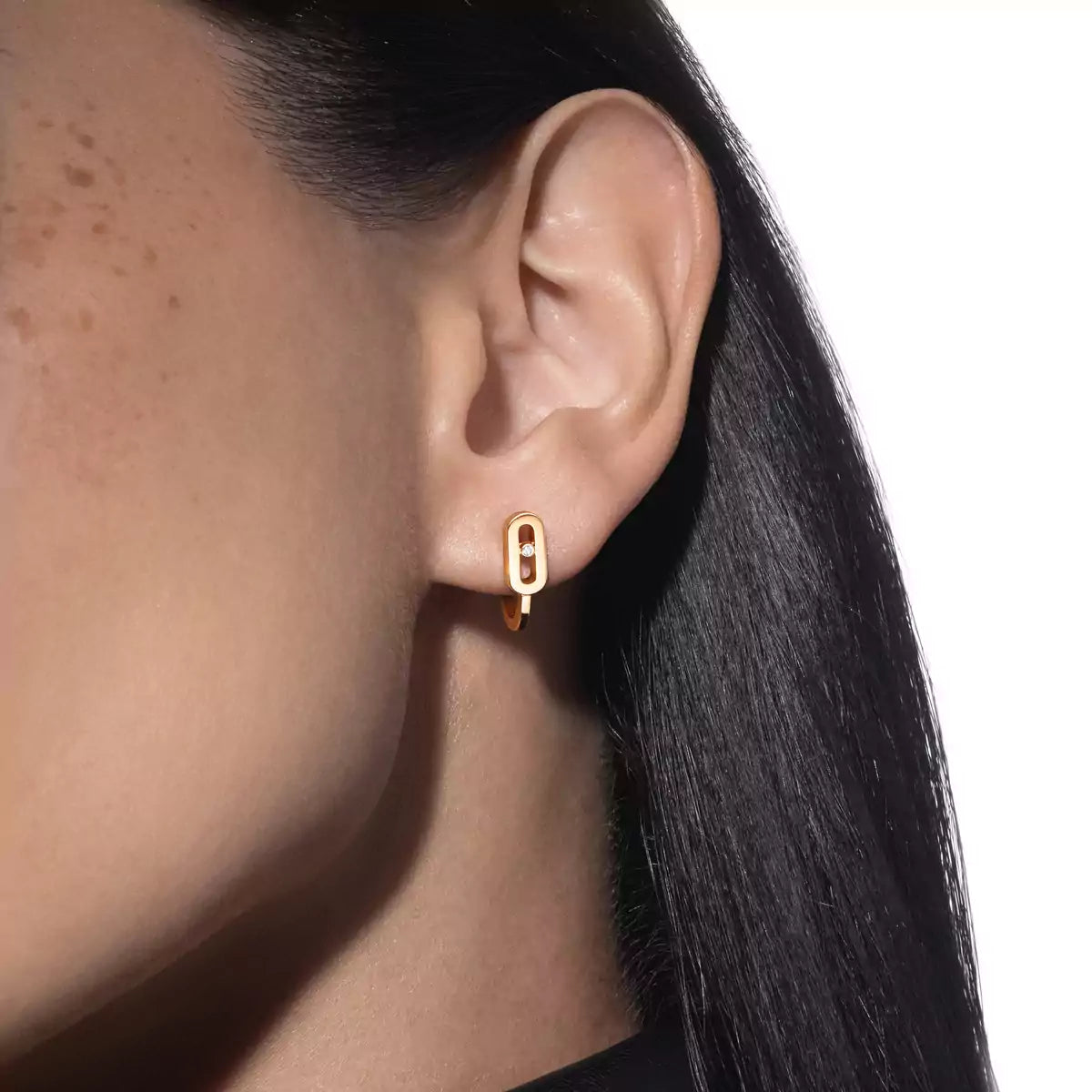 [Aurelle Style]Diamond Mini Hoop Earrings Move Classique